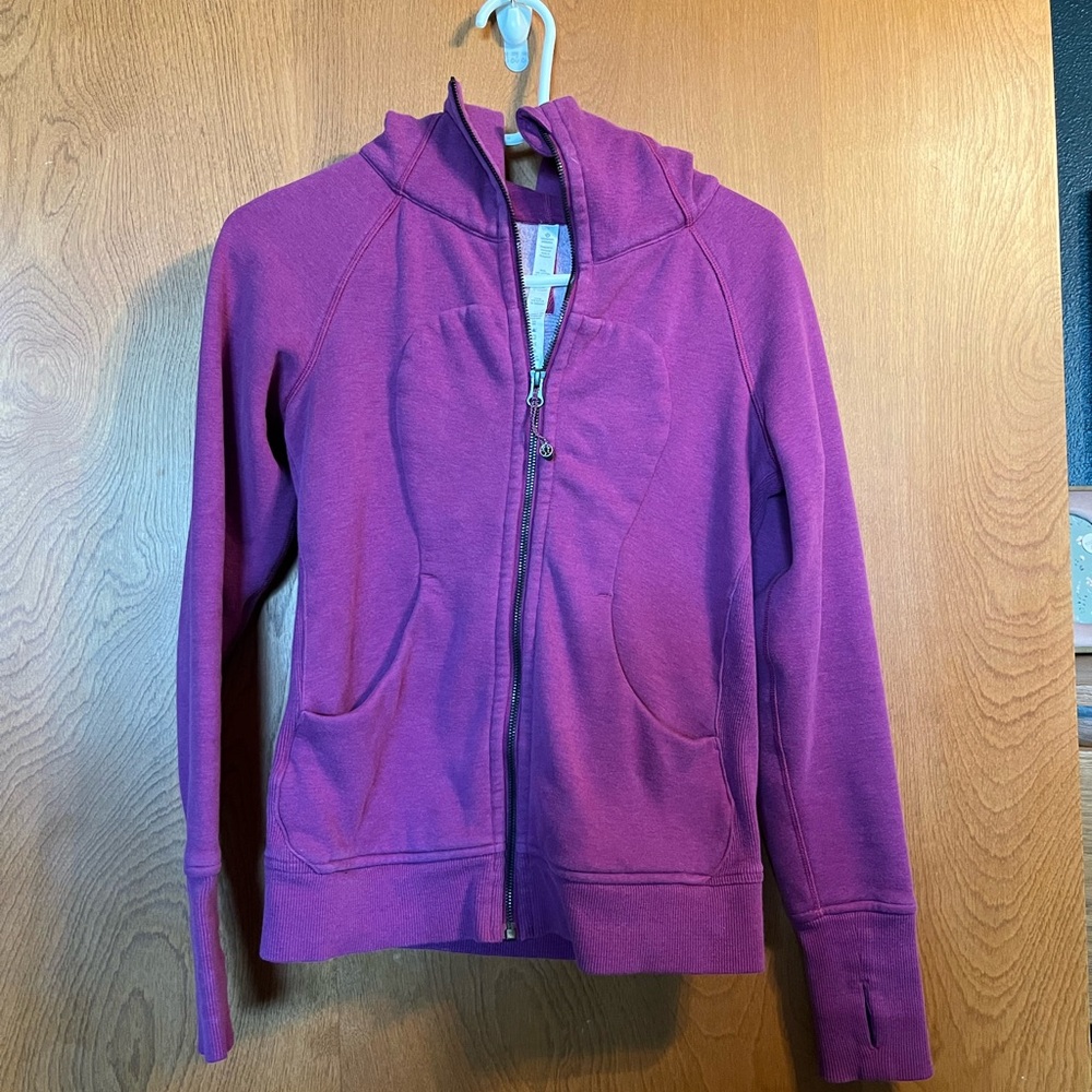 Lululemon Scuba Hoodie Full Zip Heathered Plum Purple Violet Fuchsia Magenta